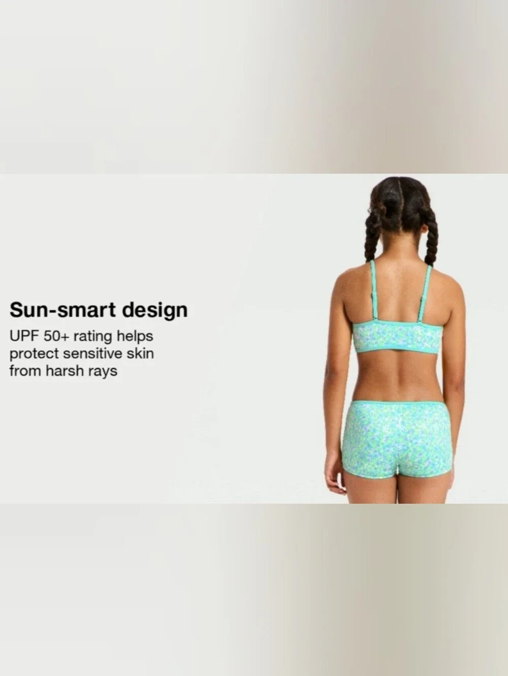 Girls' Vibrant Meadow Bikini Set - art class . Size XL(14)